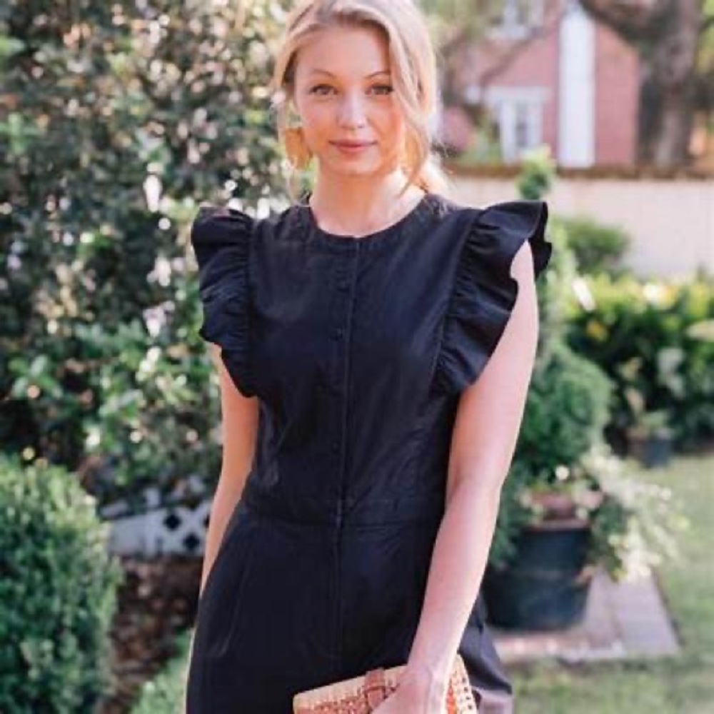 Gal Meets Glam Black Ruffle Sleeve Jumpsuit